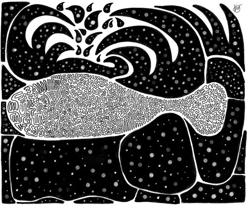 Lonely Fish #ocean #mar #sea #fish #wave #waves #day #summer #beach #doodle #art #drawing #drawings #digitalart #insta #poste...