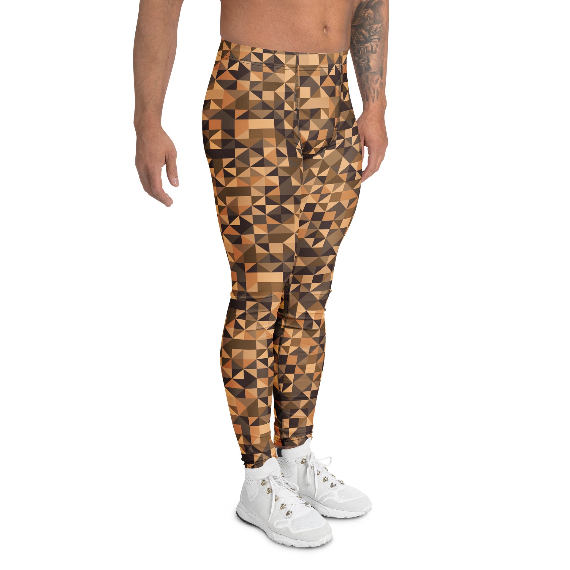 Bold Vintage Geometric Triangles Men's Leggings product image (3)