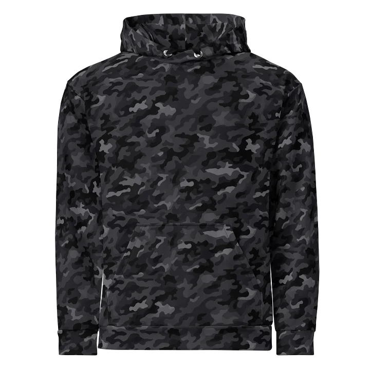 Bold Black Camouflage Print Hoodie for Casual Wear product image (1)