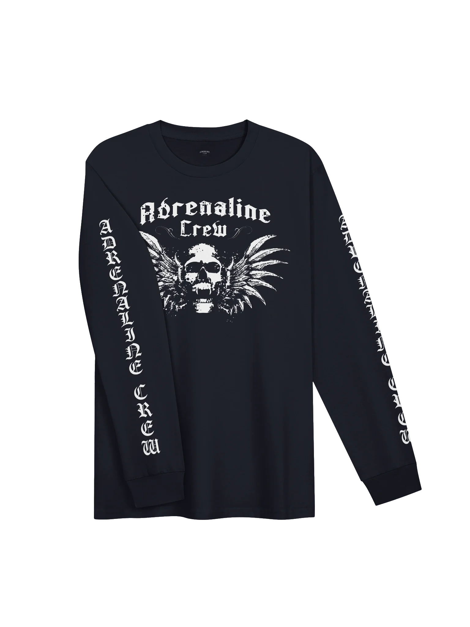 Adrenaline Crew Classic Skull Long Sleeve T-Shirt – Black product image (3)