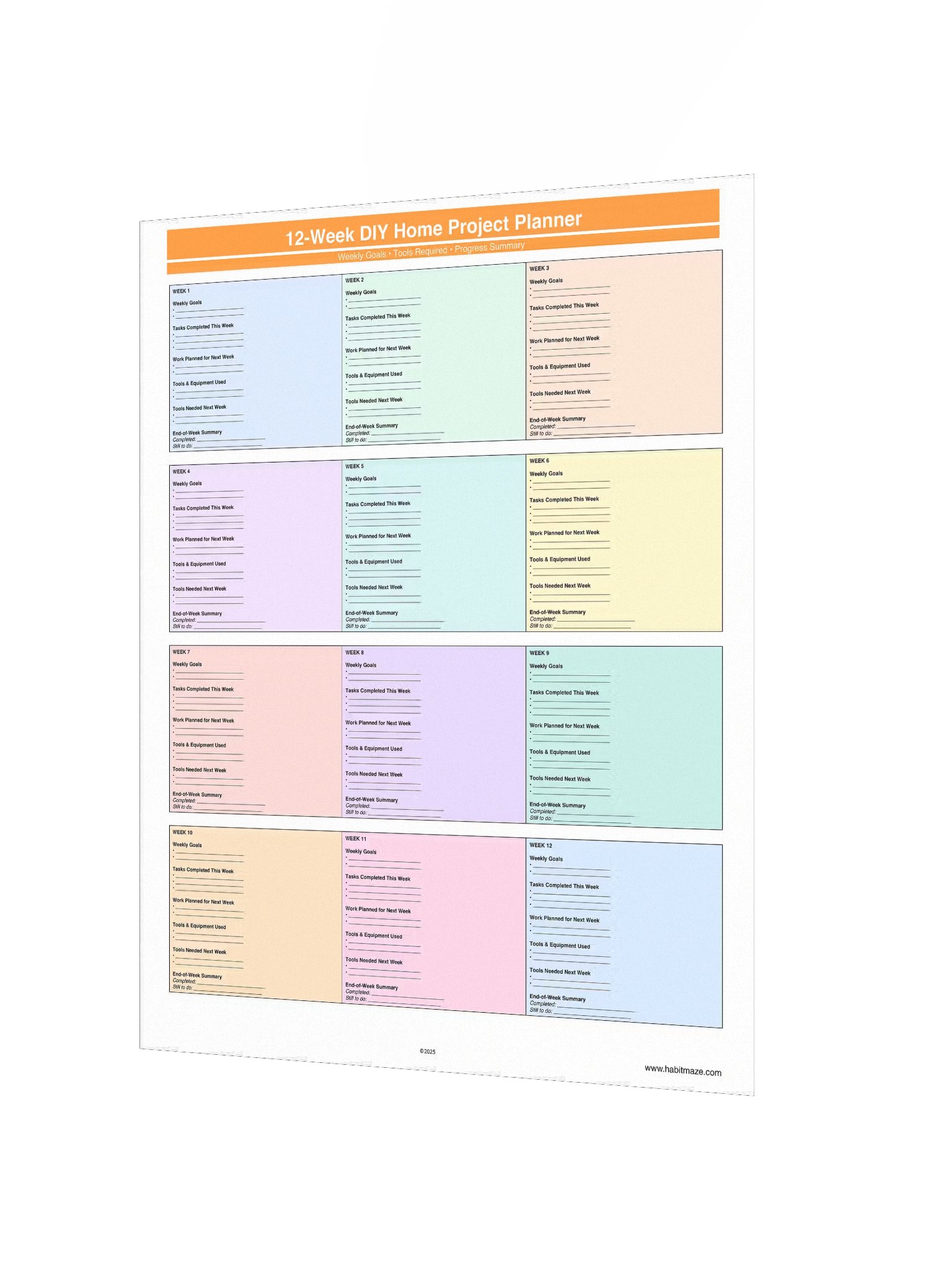 12 Week DIY Home Project Planner product image (3)