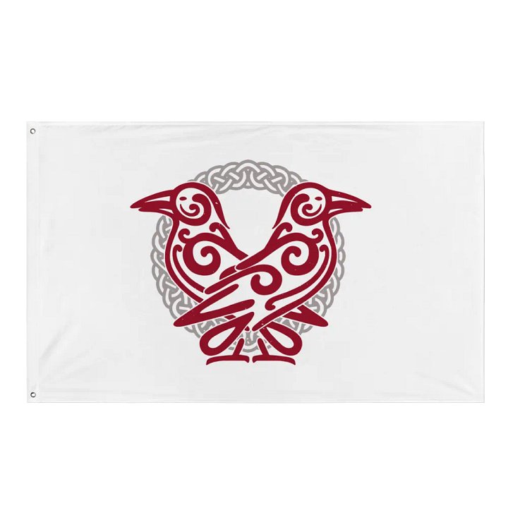 Huginn & Muninn Flag in White product image (1)