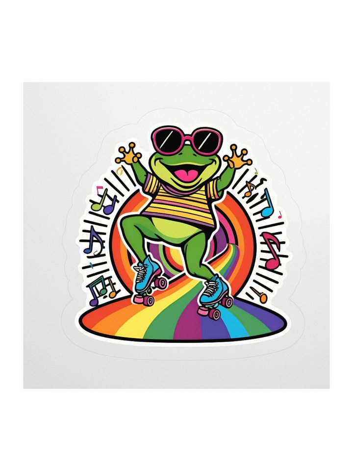 Funky Frog Roller Skating Sticker product image (1)