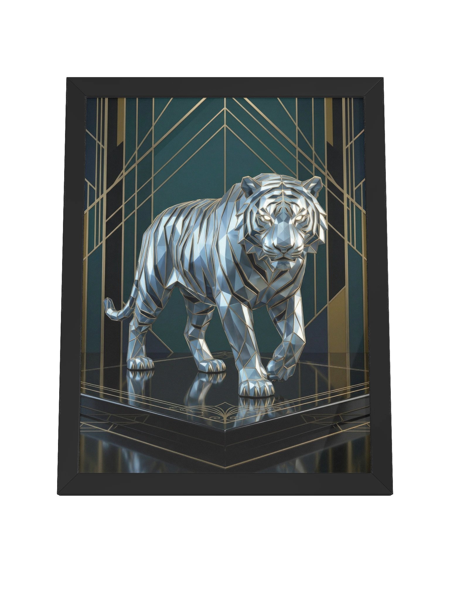 Geometric Tiger Framed Poster - Neo-Deco Wall Art product image (4)