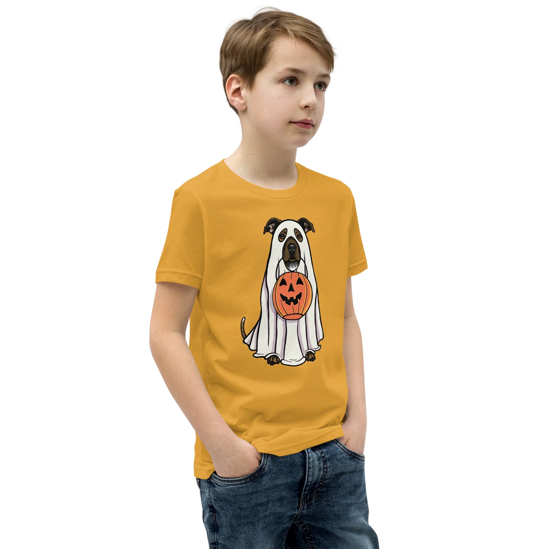 Halloween American Staffordshire Terrier(Brindle) Youth T-Shirt product image (2)