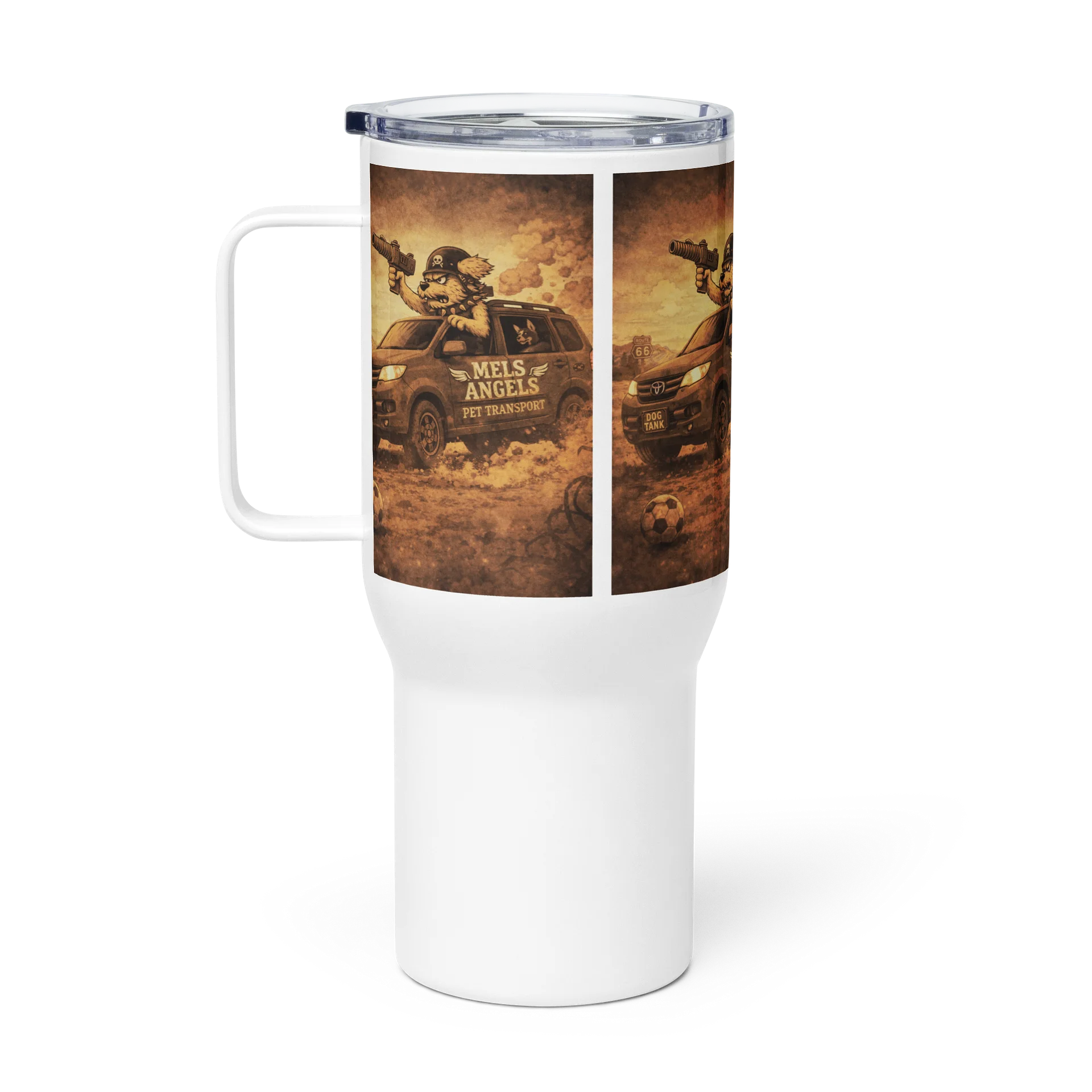 Dog Tank Badge Travel Mug | Mel’s Angels Pet Transport 25oz & 40oz Insulated Tumbler product image (2)