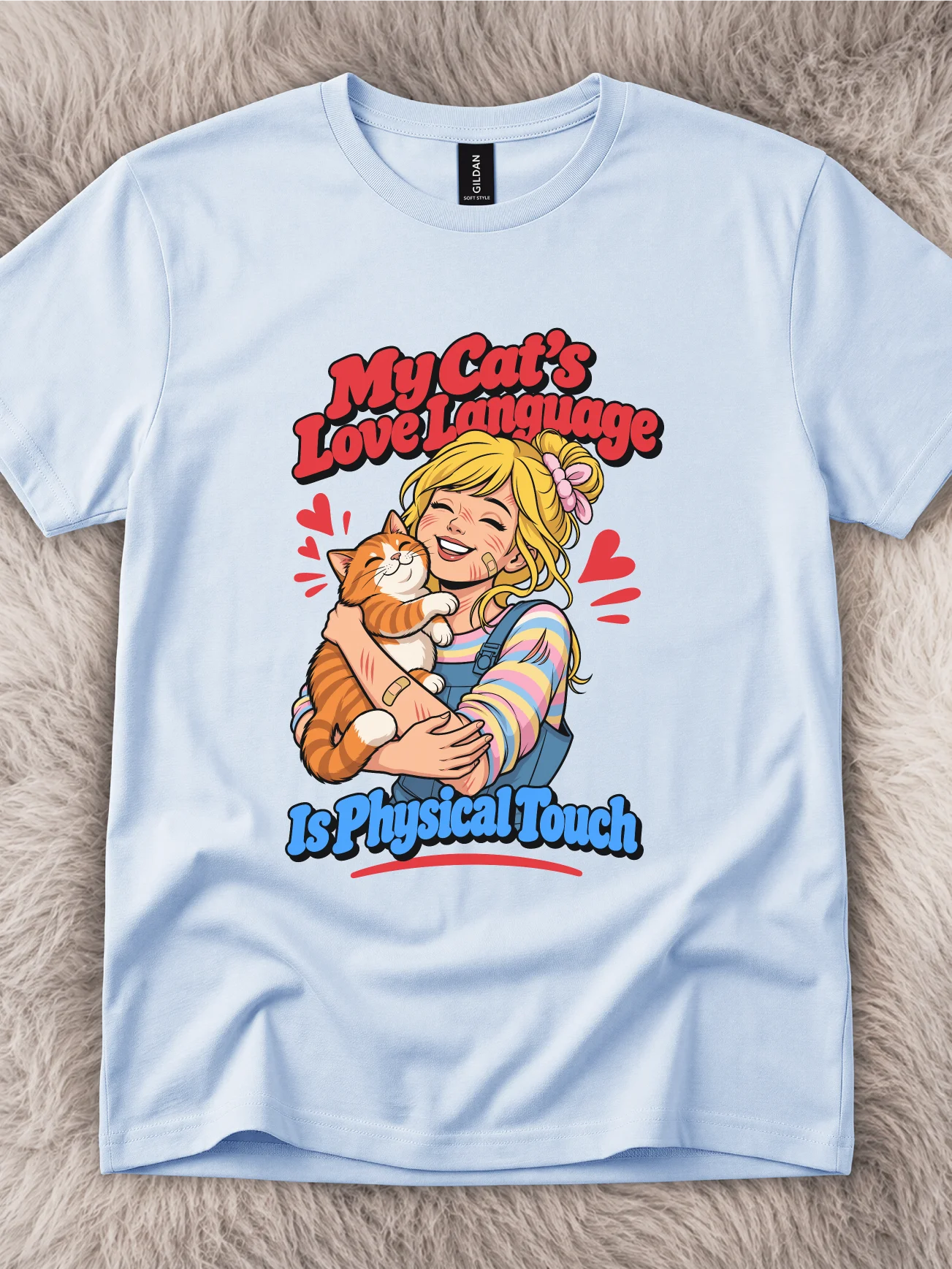 My Cat's Love Language Is Physical Touch Orange Cat Shirt product image (41)