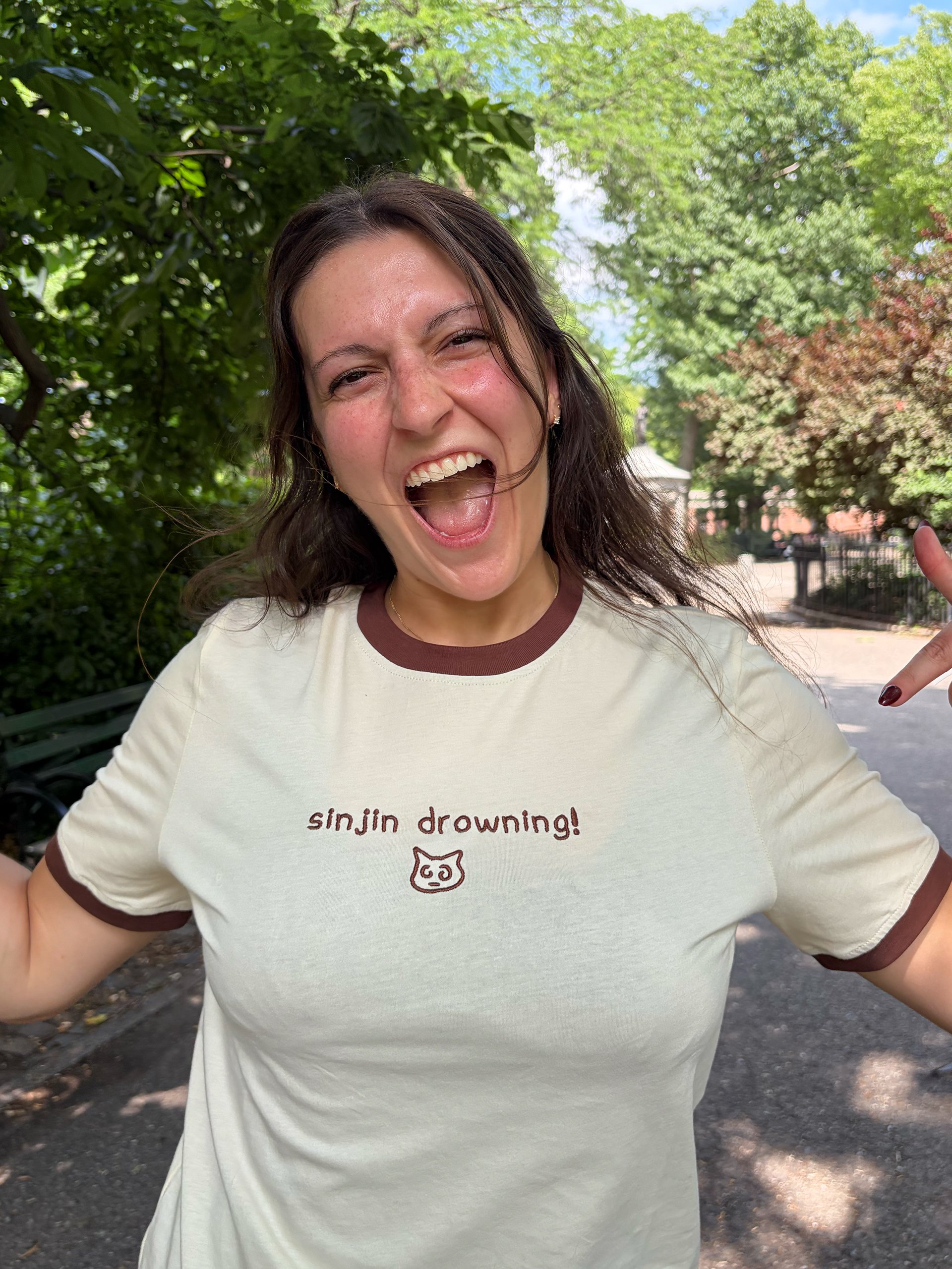 sinjin drowning brown ringer tee! (pre-order!) product image (2)