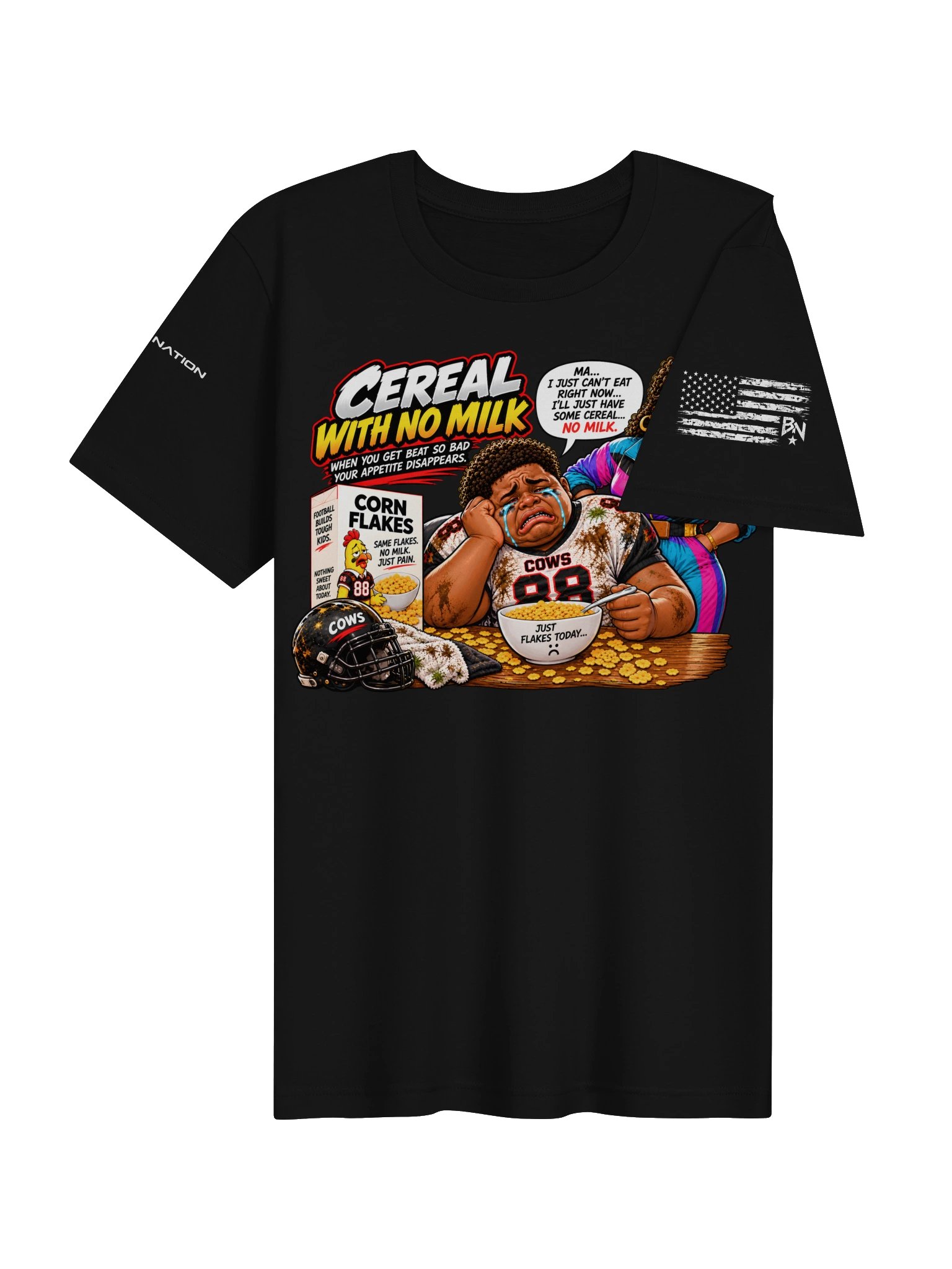 Cereal With No Milk | Youth Football Graphic Tee product image (4)
