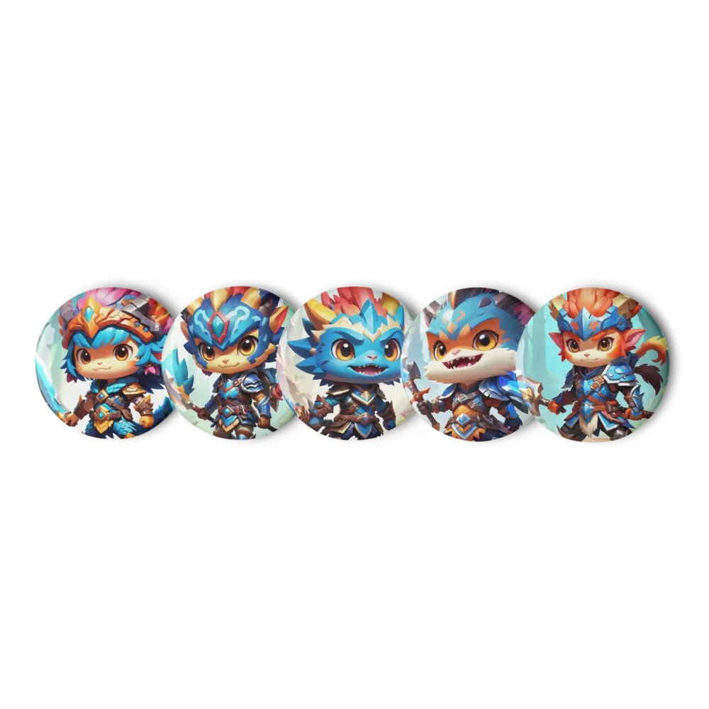 Chibi Monster Warrior Set C - Pin Button Collection product image (6)