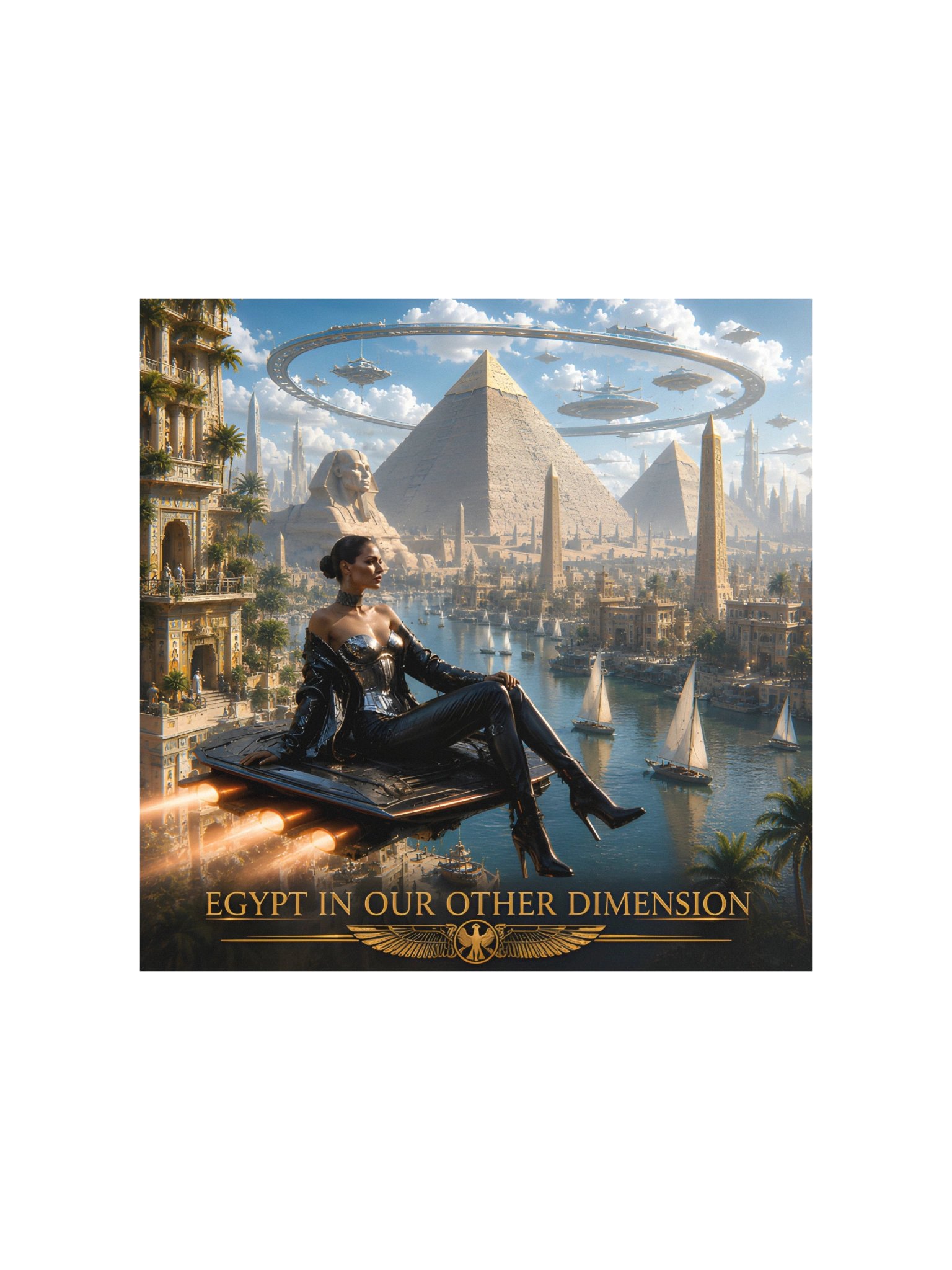 Egypt in Our Other Dimension | Futuristic Sci Fi Egypt Fantasy Wall Art Poster product image (3)