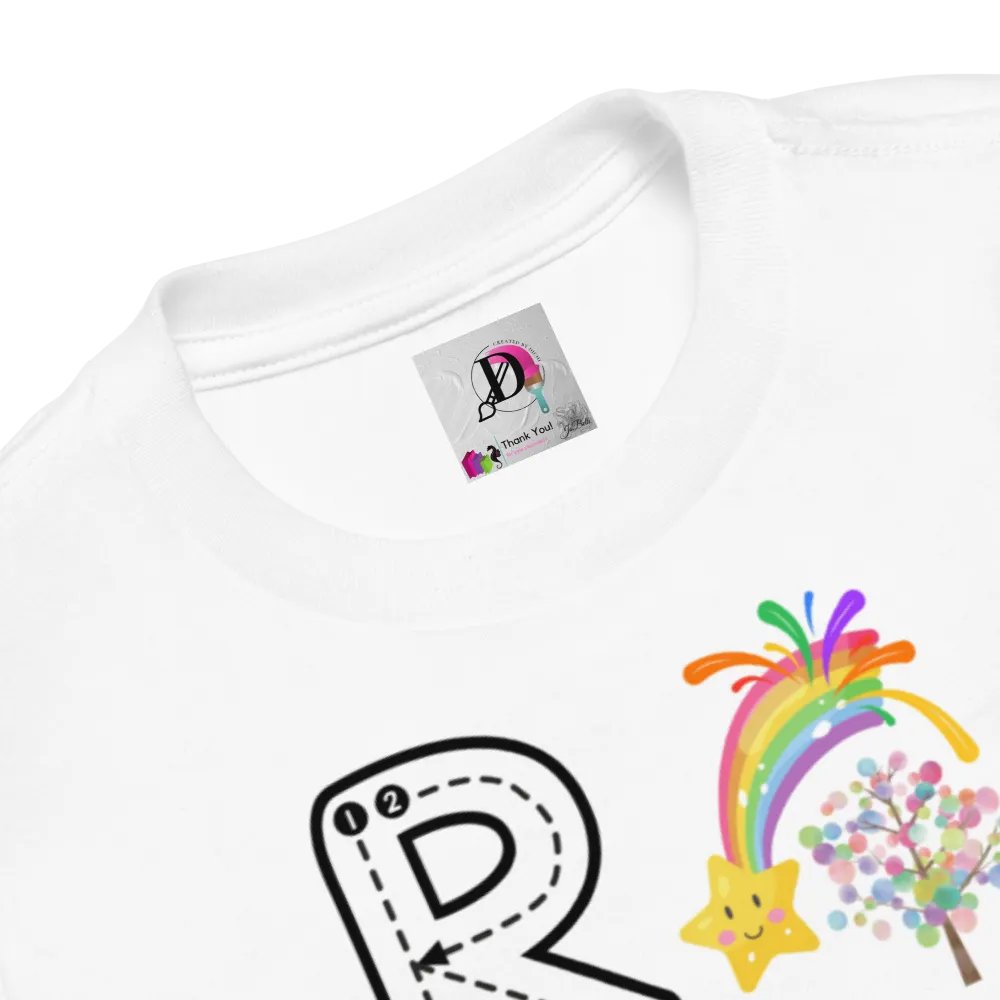 Toddler's White Tee👚 Alphabet Write Rr 📝 A-Z product image (4)