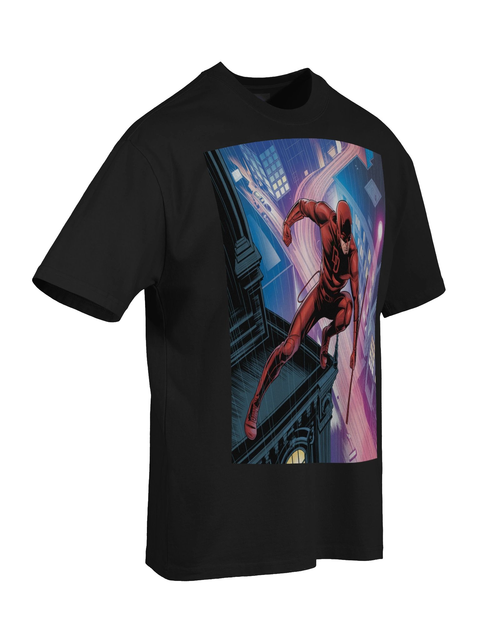 Daredevil's Crimson Vault – Premium Oversized Faded T-Shirt product image (8)
