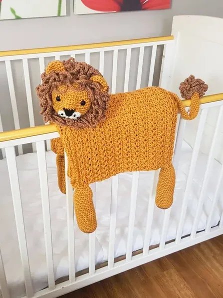 Crochet Lion Baby Blanket Pattern - 3in1 Toy, Stroller Blanket PDF - Crafting Happiness product image (4)
