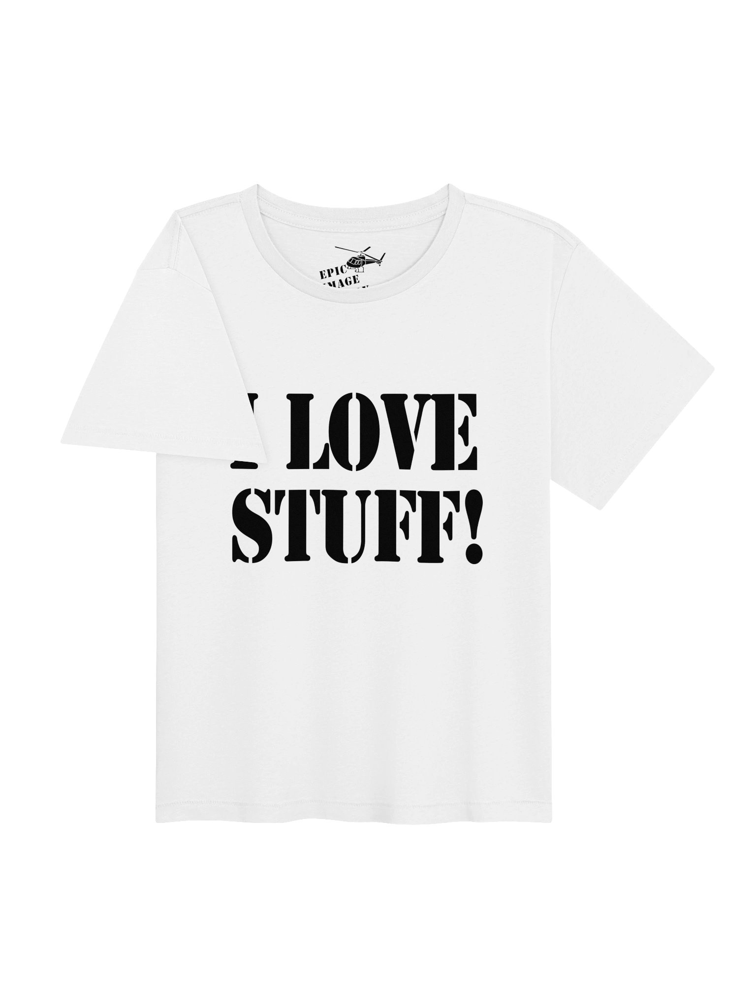 I LOVE STUFF! CROPPED T-WHITE product image (3)