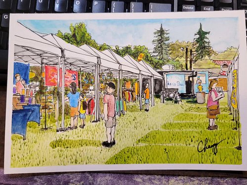 Finished the piece I started at the fort Loudon peach festival a couple Saturdays ago
#watercolor #market #art #artist