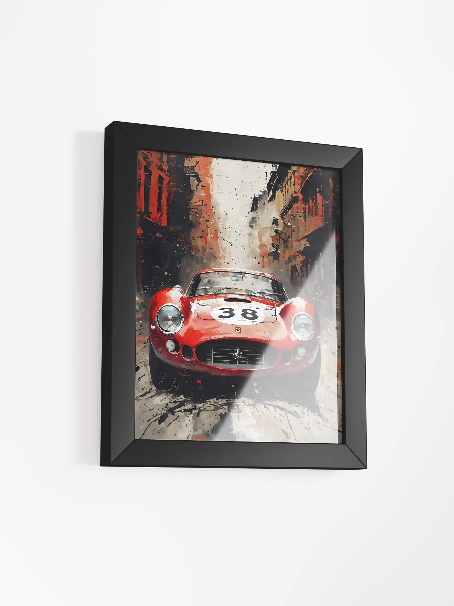 Energetic Cityscape Red Sports Car Poster product image (3)
