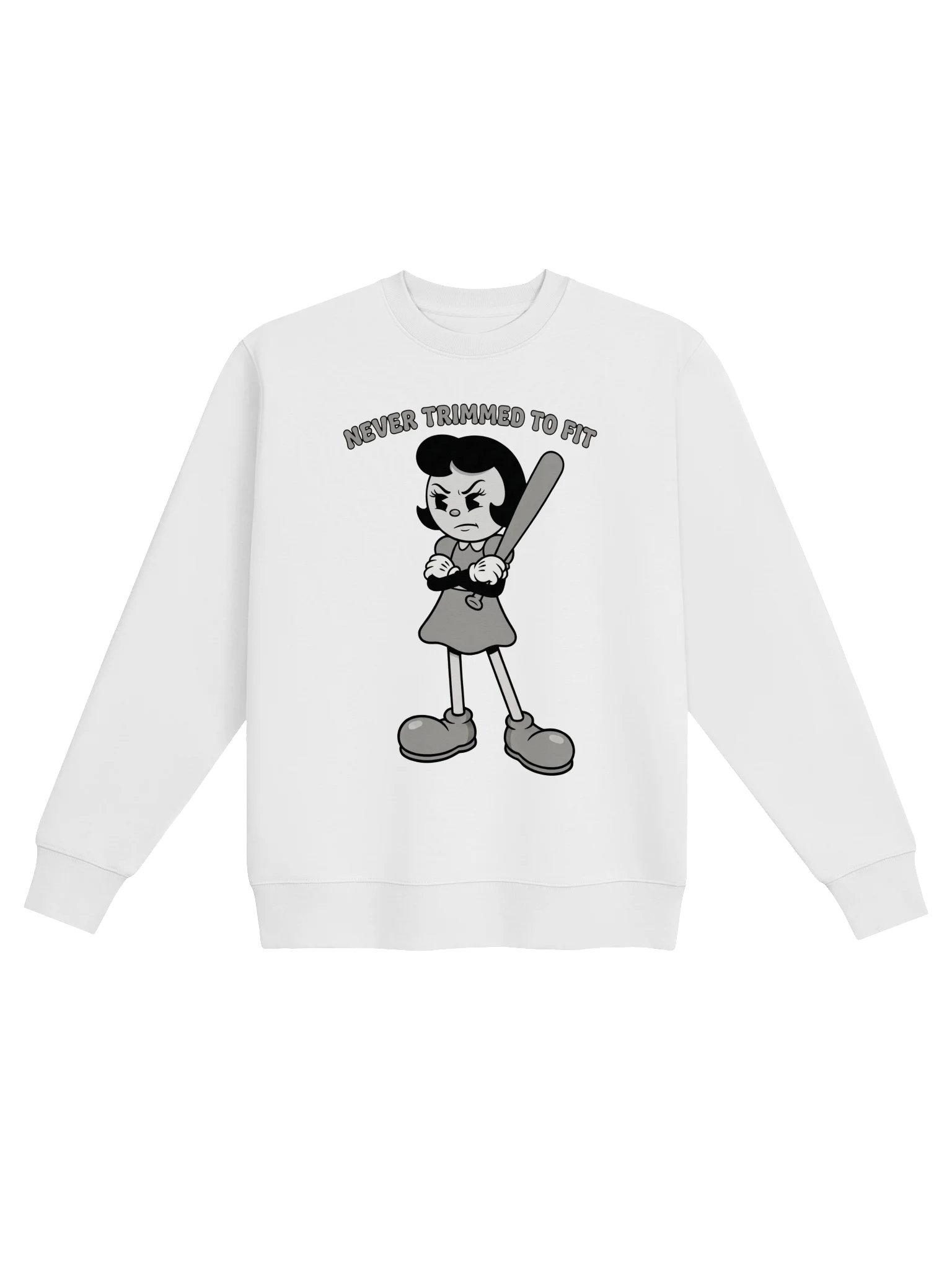 Never Trimmed to Fit Unisex Sweatshirt | Retro Jen-ne.B Rubber Hoes Graphic Crewneck product image (2)