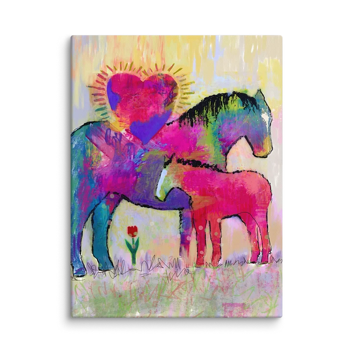 Mare & Foal Heart Love Art Canvas product image (2)