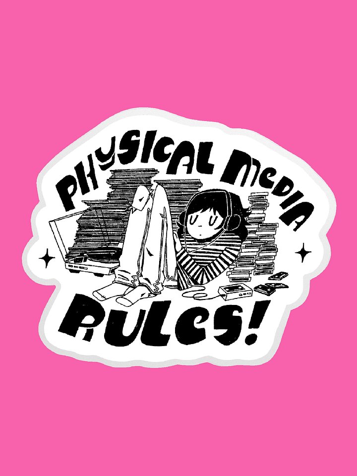 Physical Media Rules B&W Sticker product image (2)