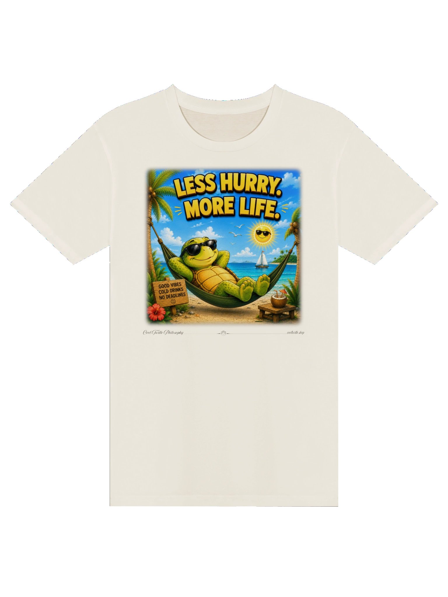 LESS HURRY. MORE LIFE. — AS Colour 5001T Premium T-Shirt product image (1)