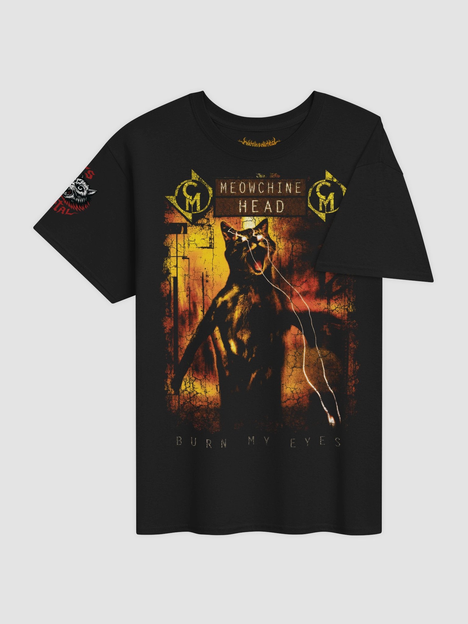Meowchine Head "Burn My Eyes" Tee — Machine Head Parody Merch product image (5)
