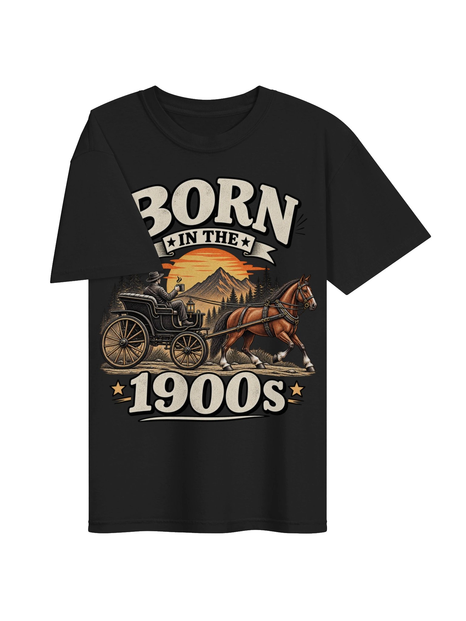 Born in the 1900s Vintage Horse & Carriage T-Shirt product image (31)