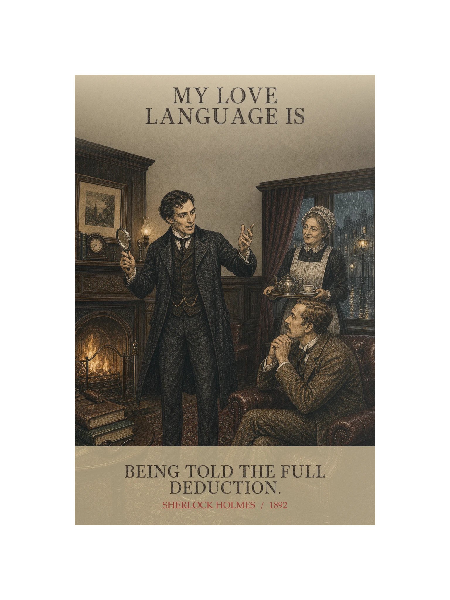 Love Language Being Told Full Deduction -- The Adventures of Sherlock Holmes Art Print product image (12)