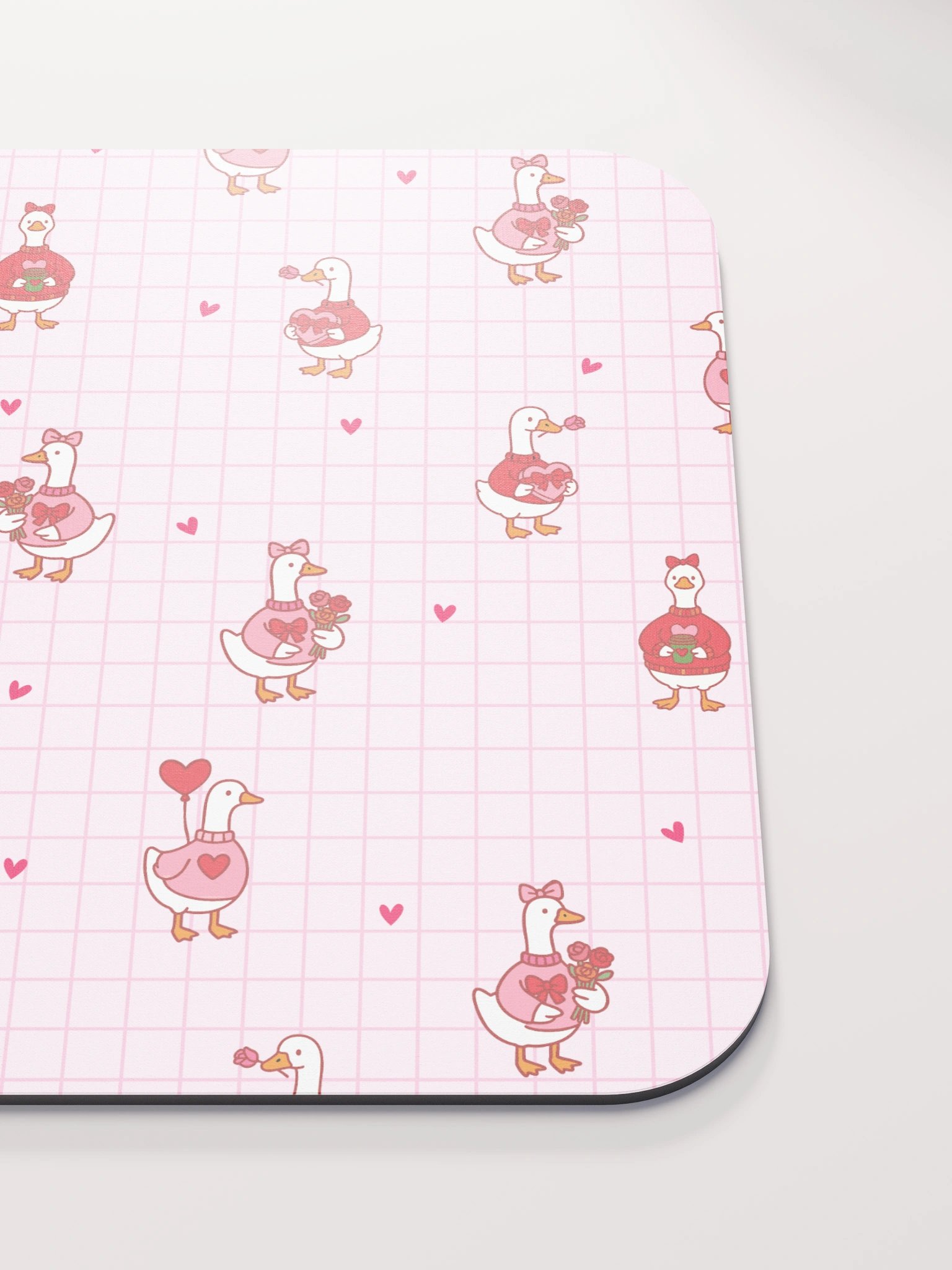 Pink Coquette Valentine Goose Mouse Mat- 8.7'' x 7.1'' product image (5)