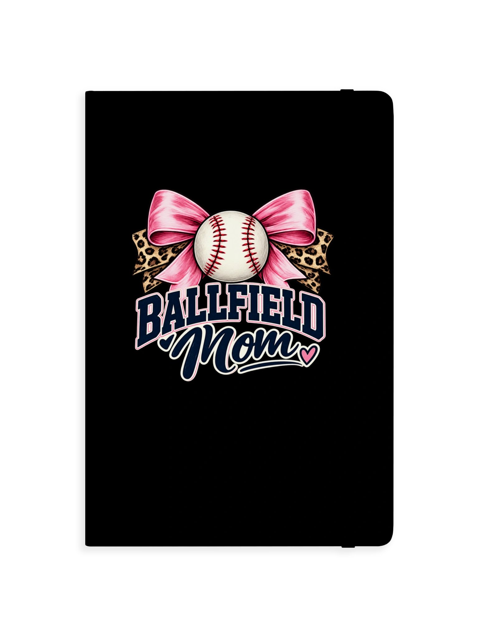 Pink Bow Ballfield Mom Hardcover Notebook | Game Day Journal product image (1)