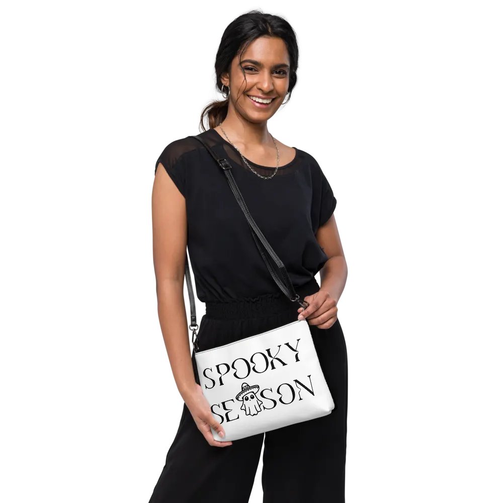 Spooky Season Sombrero Ghost Monochrome Flip-Sided Faux Leather Crossbody Bag product image (2)