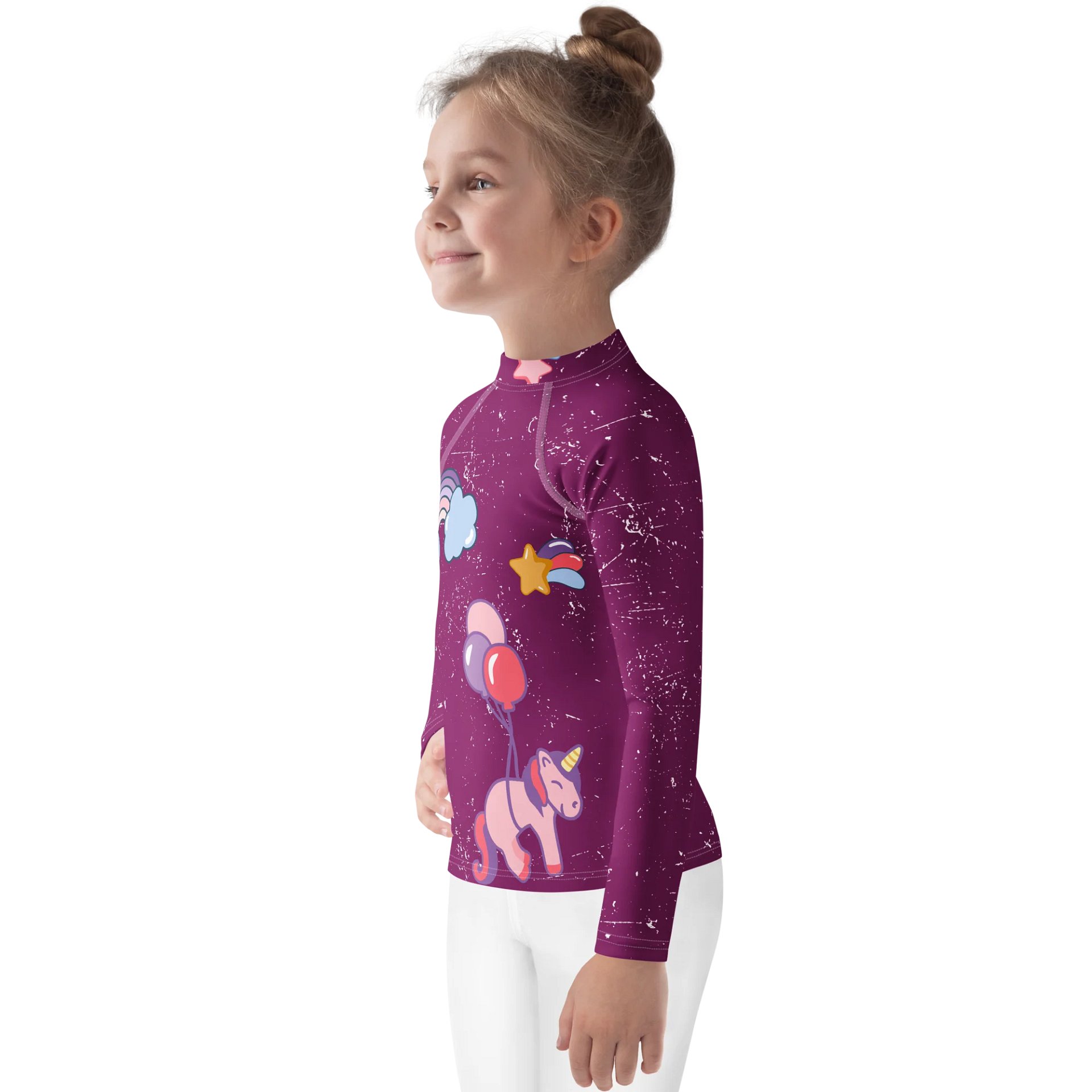 Whimsical Unicorn Balloon Kids Rash Guard product image (3)