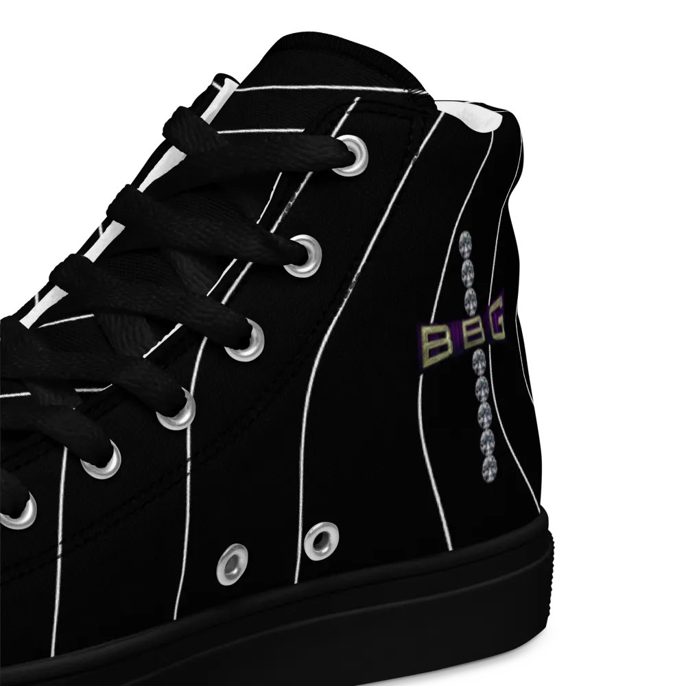 BBG Black Pinstripe High Tops - Black Soles product image (10)