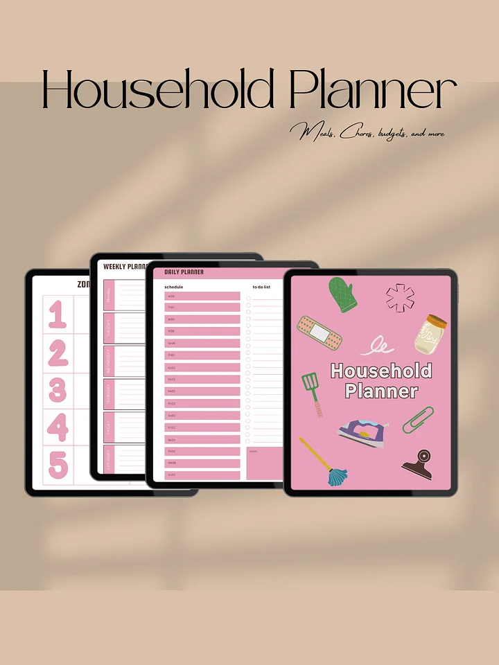 Ultimate Digital Household Planner | Hyperlinked Index | Monthly & Weekly Planners | Budget Tracker | Meal and Chore Planner product image (2)