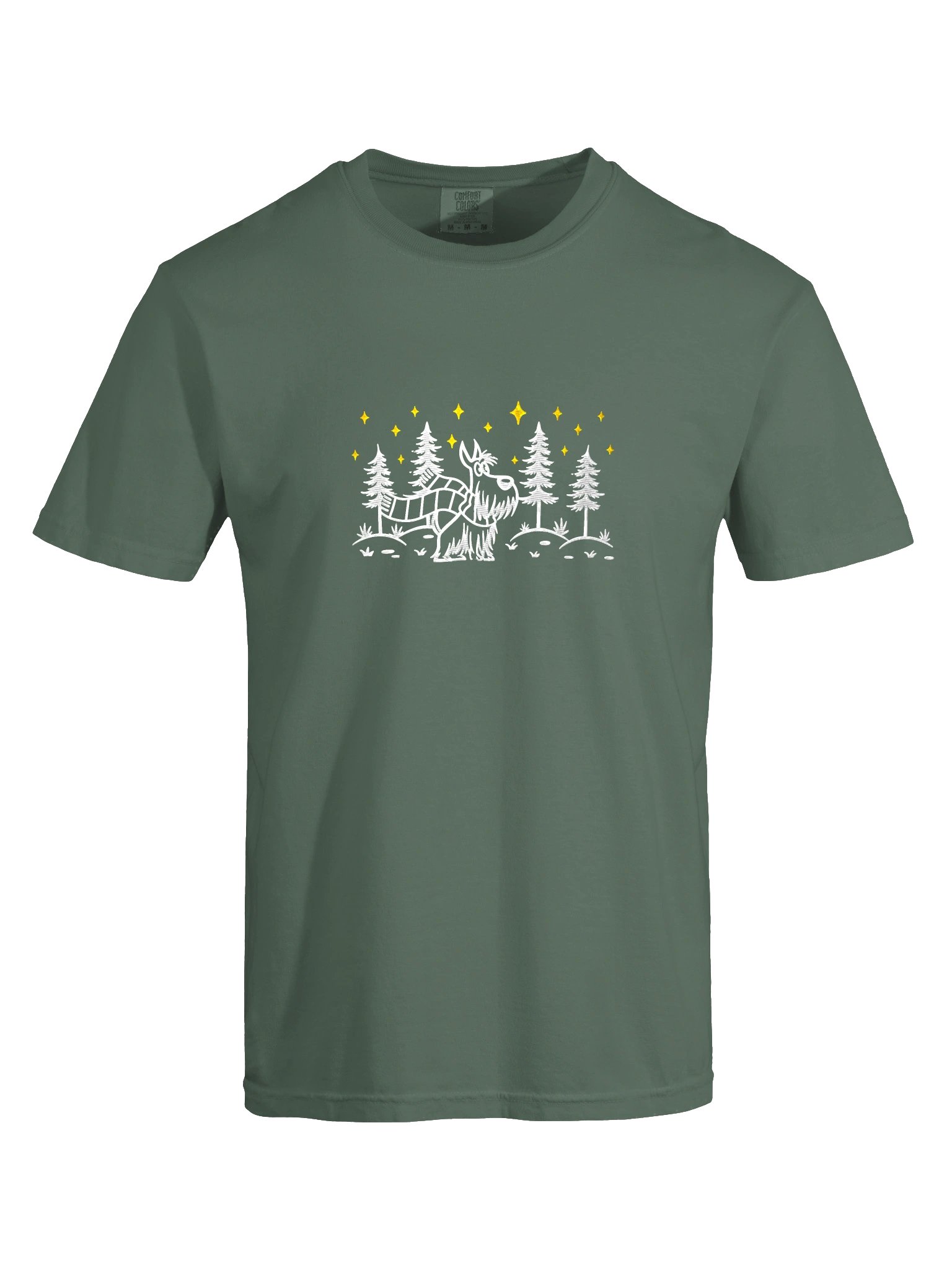 Scottish Terrier Winter/Christmas Line Art Design Embroidered T-Shirt product image (21)