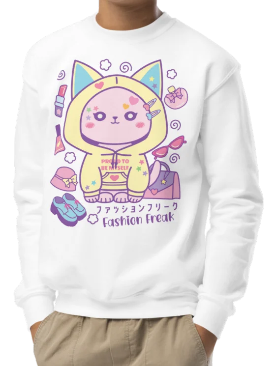 Fashion Freak Cat - Unisex Youth Sweatshirt product image (2)