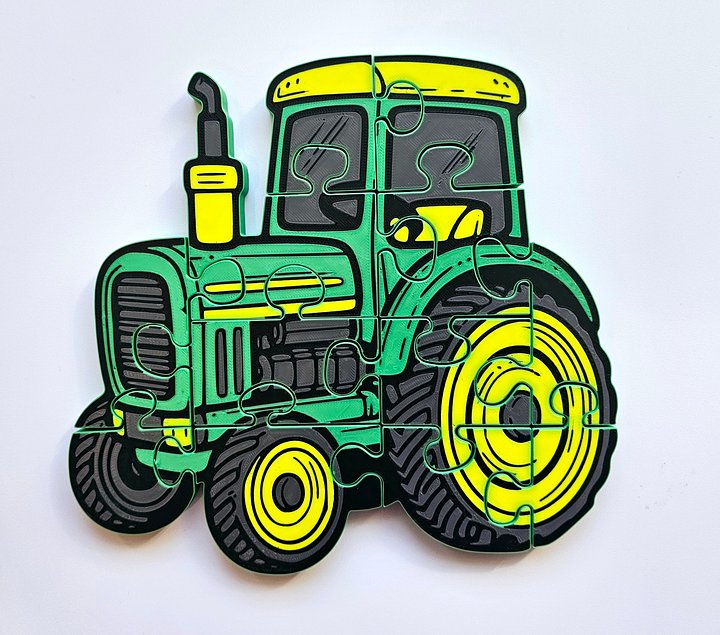 Tractor 3D Printed Jigsaw Puzzle – Perfect for Little Builders! product image (1)