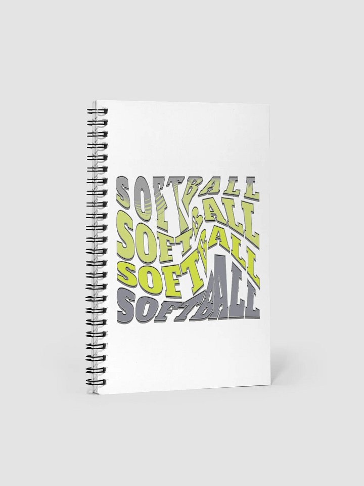 Swirl Softball Dynamic Typography Spiral Notebook product image (2)