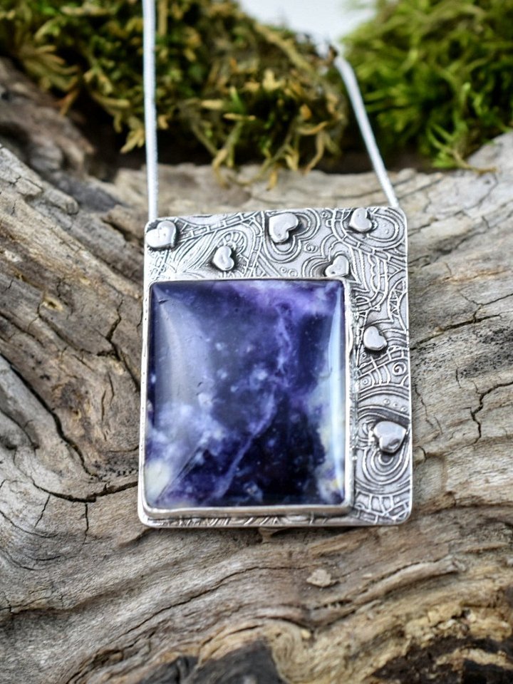 Purple Opal Pendant with Heart Accents product image (1)