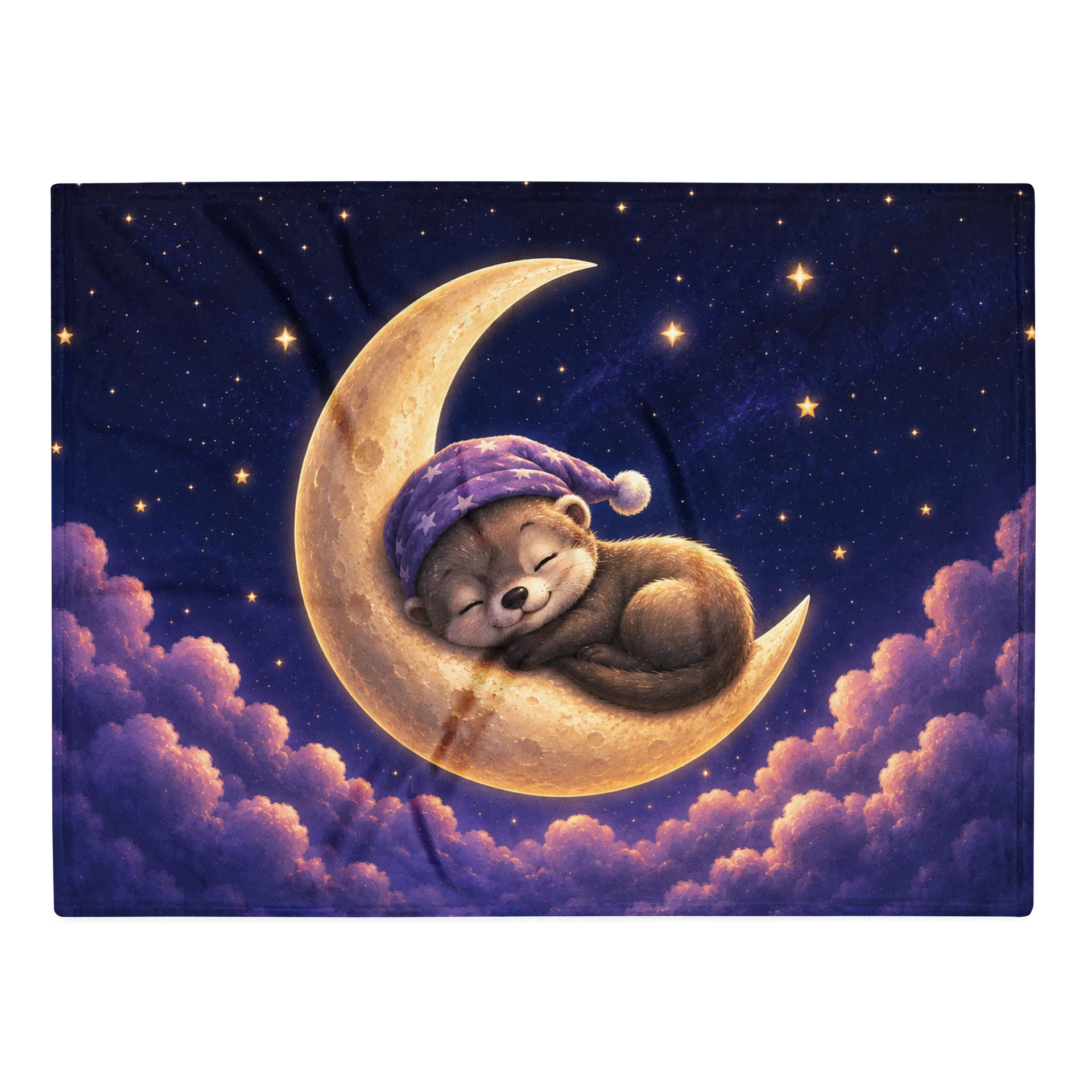 Crescent Moon Dreams Ferret Throw Blanket | Moonlit Dreams product image (1)