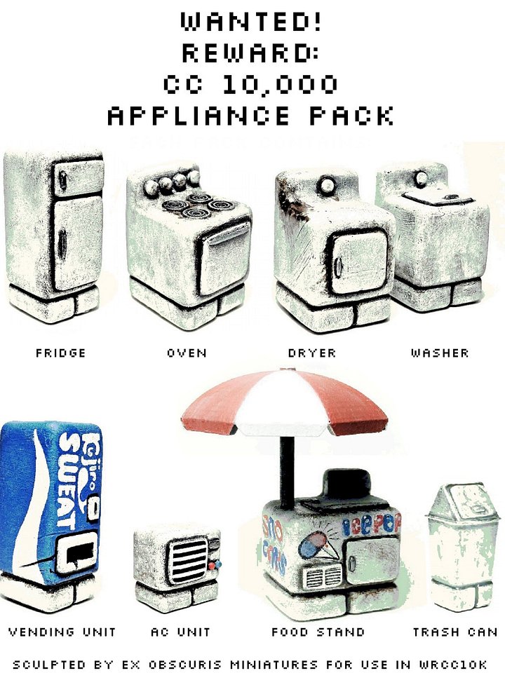 STL FILE- Wanted! Reward: cc 10,000 Appliance Pack product image (1)