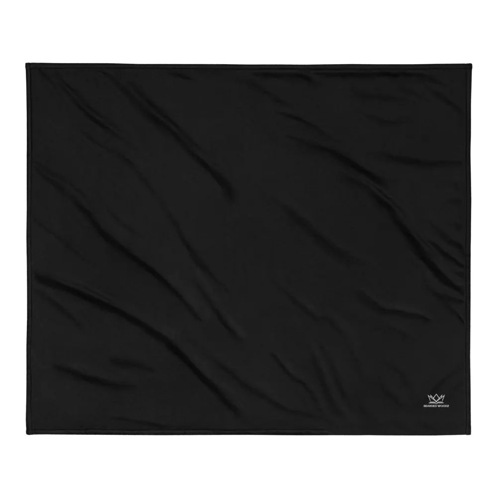 Bearded Woodz Embroider Sherpa Blanket (Black/ White) product image (2)
