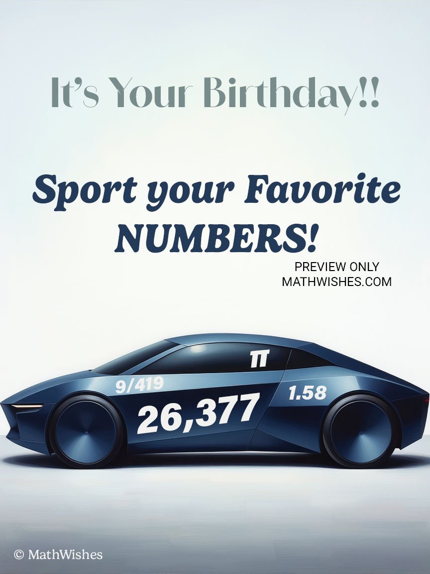 Math Birthday Card - Sport Numbers product image (1)