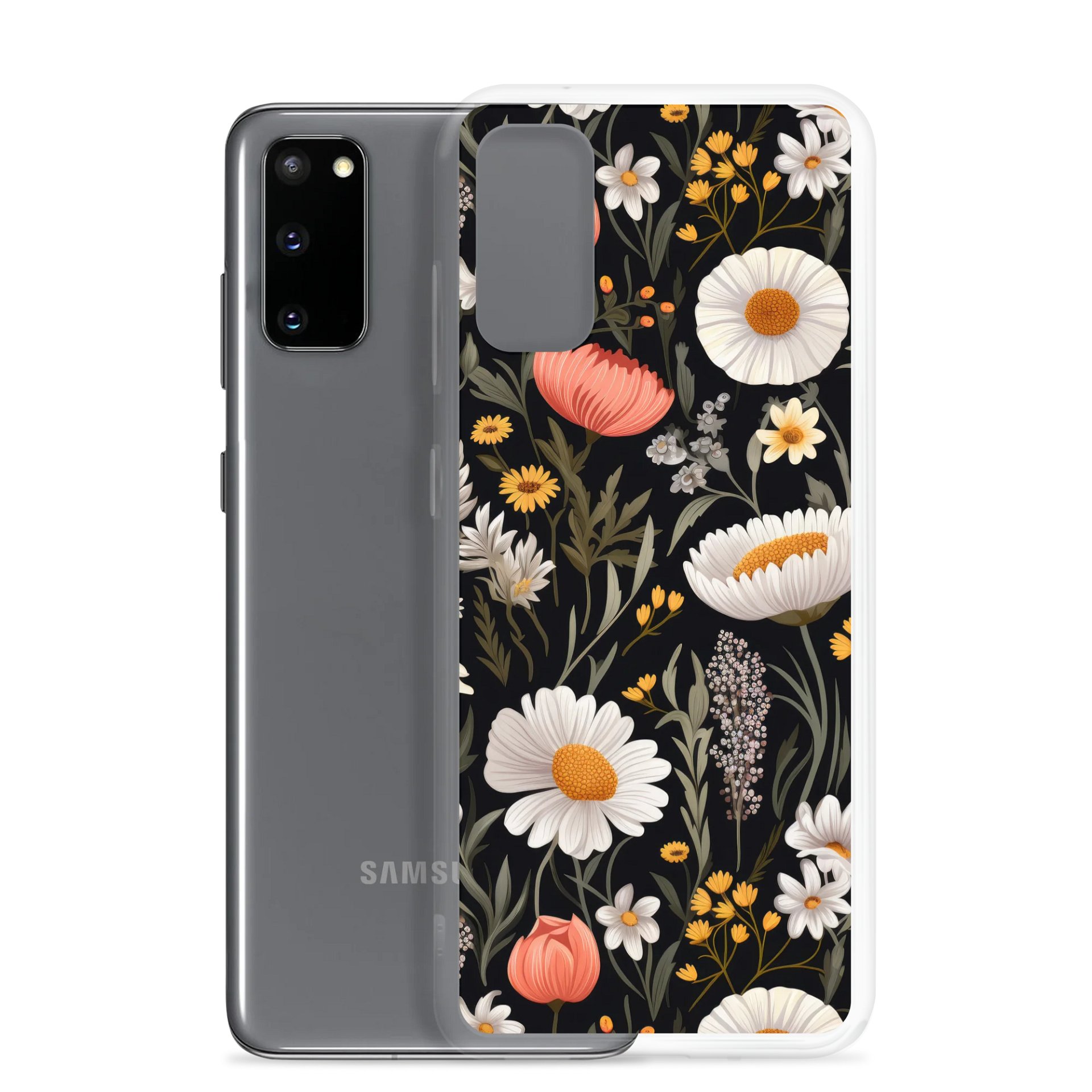 Blossom Elegance: Noir Garden Clear Samsung® S20 S21, S22, S23, S24, S25, Plus, Ultra Cases. product image (2)