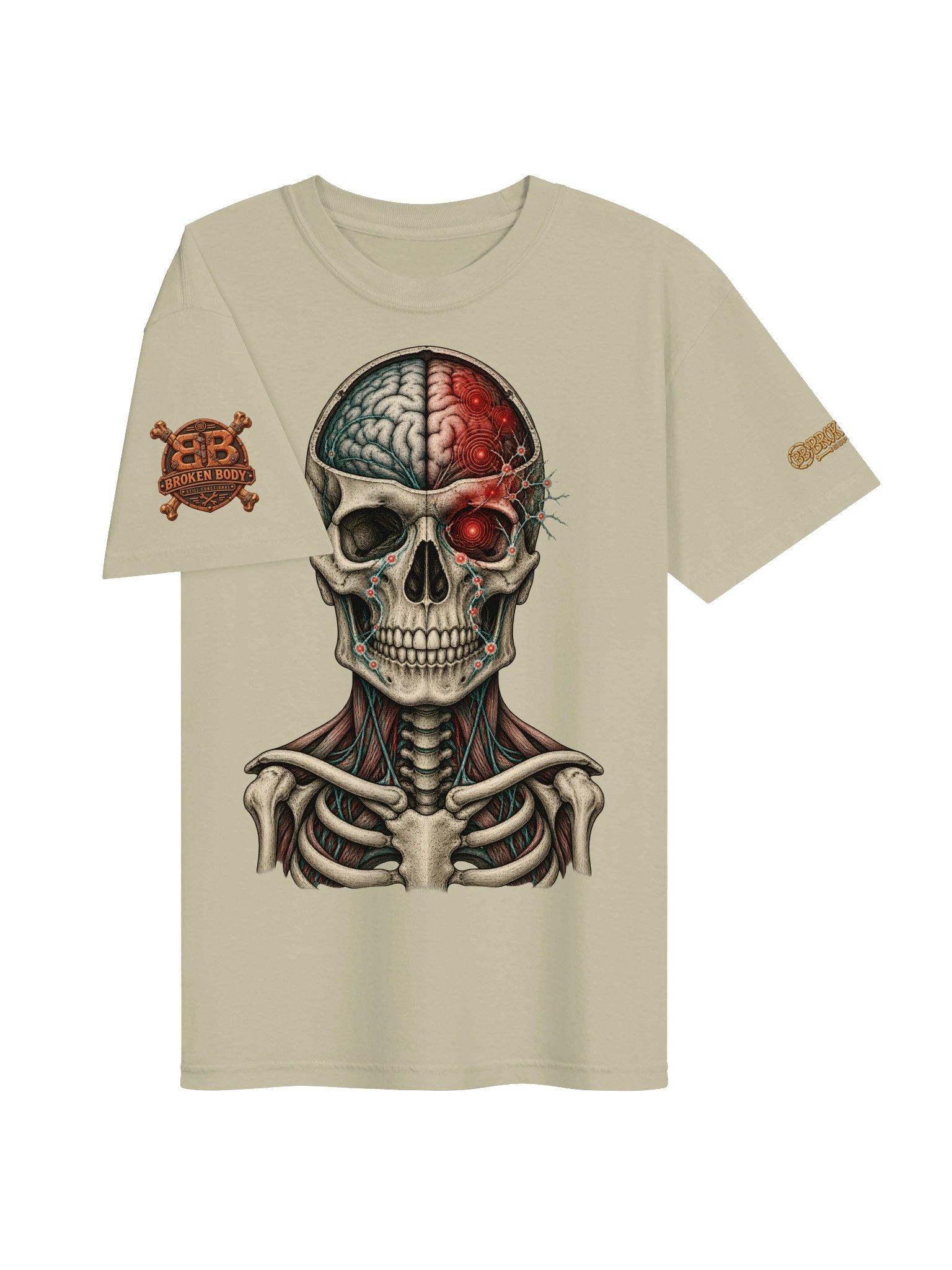 Brain Pain Shirt — Anatomical Brain Front & Back Tee | Rebuild Shop product image (5)