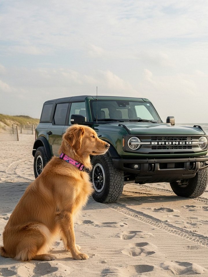 2026 Bronco Beach Bash OBX / Destination Bigfoot Bronco Collab Dog Collar Tickle Me Pink (Multiple Sizes Available) product image (1)
