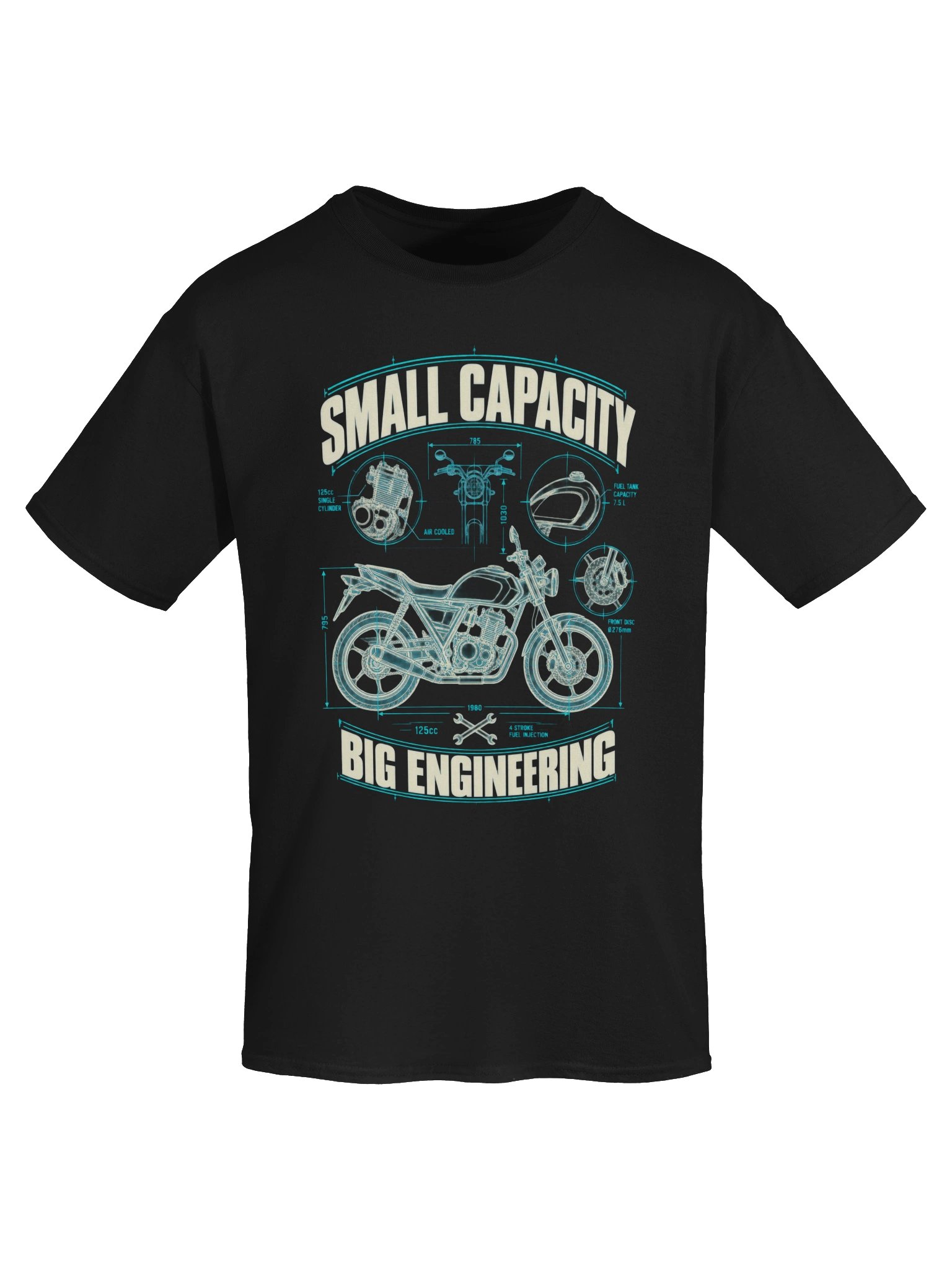Small Capacity, Big Engineering – 125cc Motorcycle T-Shirt product image (5)
