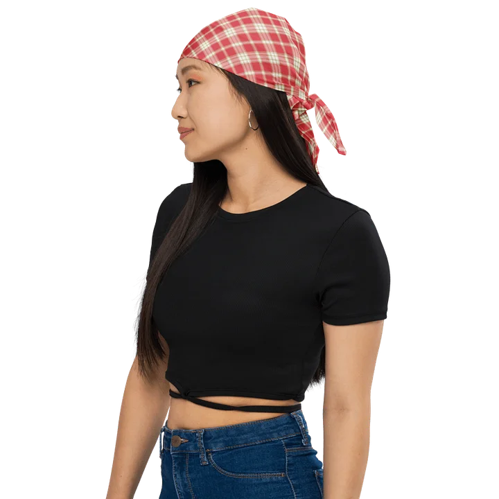 Coral Pink Plaid Bandana product image (1)