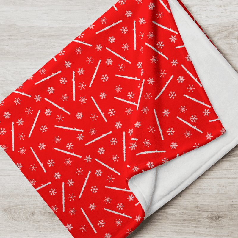 Scattered Flutes and Snowflakes Throw Blanket - Piccolo product image (1)