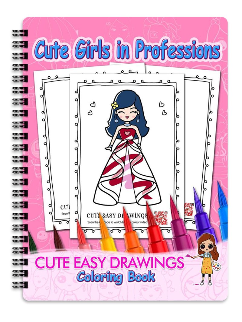 Cute Easy Drawing – Girls in Professions - Digital Download product image (1)